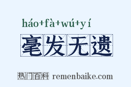 毫发无遗是什么意思的图片